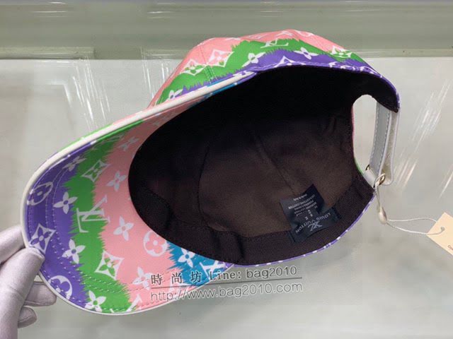 LV男女同款帽子 路易威登彩色漸變印花鴨舌帽棒球帽  mm1369